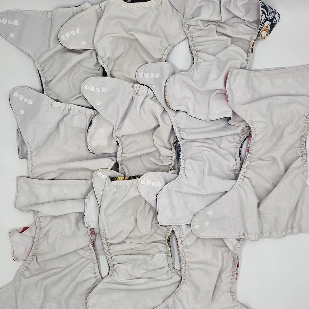 Alva Baby Reusable Pocket Covers Lot of 10 w/ 14‎ Inserts – Adjustable One Size